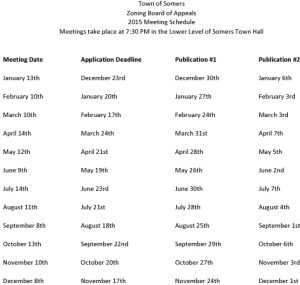 Icon of 2015 ZBA Meeting Schedule